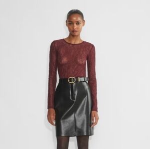 Aritzia Sheer Lace Long Sleeve Top